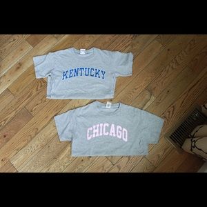 Small Graphic Crop Tee Bundle! Kentucky & Chicago